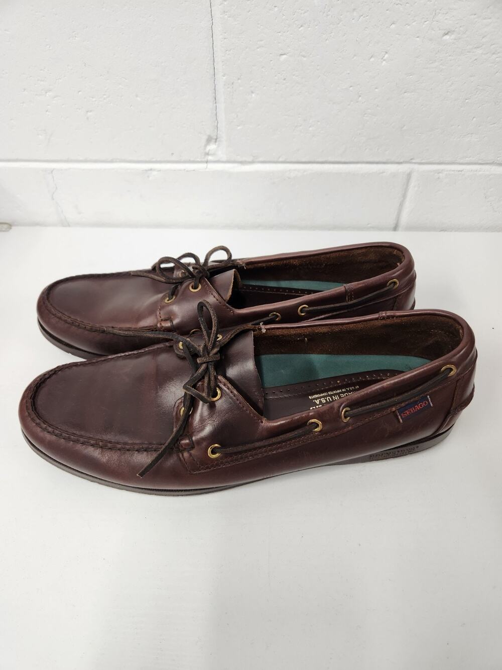 Sebago Docksides Endeavor Men's Moccasins Shoes, Sz 14W, Rich Brown Made In USA